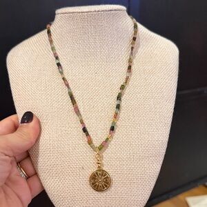 Mignonne Gavigan Semiprecious Beaded Necklace with Gold Pendant
